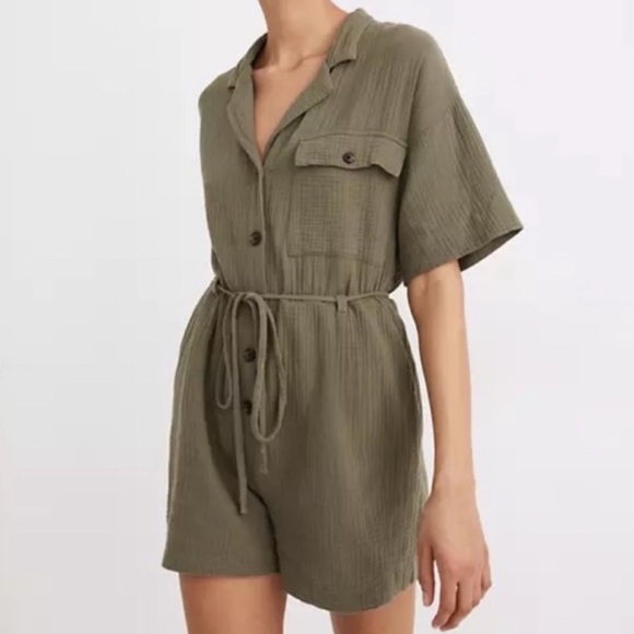 MADEWELL Belted Safari Romper Size XS Great Condition - Picture 2 of 8